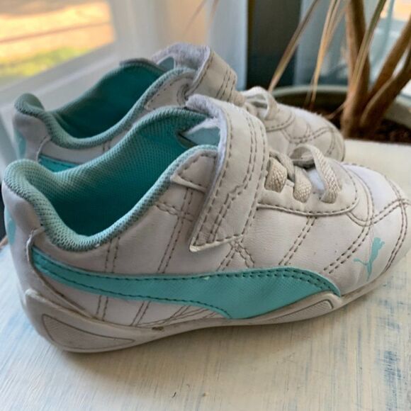 Puma Velcro Mint Green Sneaker Toddler Size 5 - Picture 3 of 8